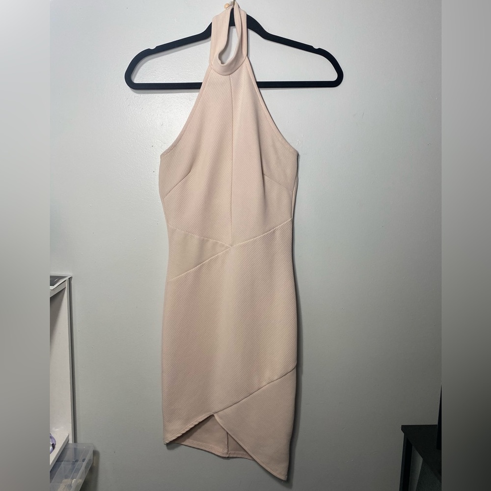 Women’s Charolette Russe Pale Pink Mock-Neck Body-Con Dress XS
